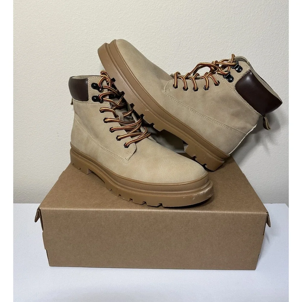 Steve Madden Gabber Boots Tan Nubuck Ortholite Men Size 12